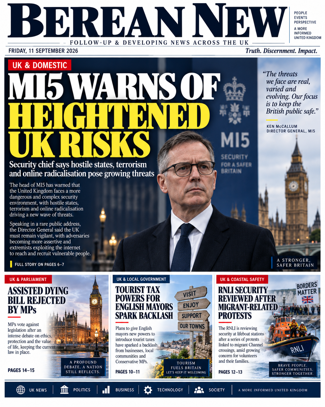 MI5 chief warns: the next major security shock may come from somewhere we are not watching — United Kingdom · uk